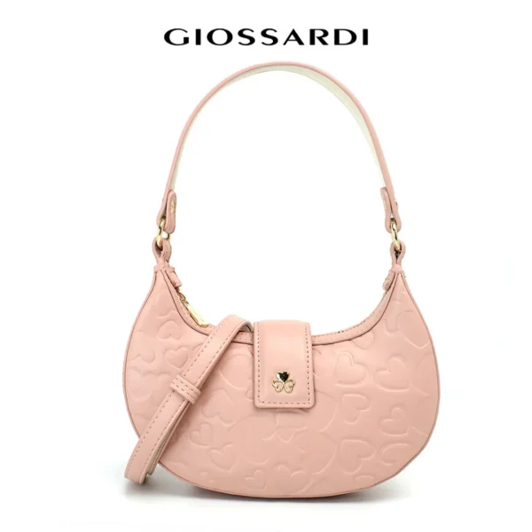 GIOSSARDI Luna Collection Heart Embossed Shoulder Bag – GHB1222PN3MI4