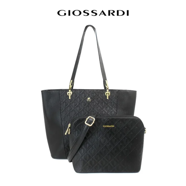 GIOSSARDI Heart Embossed 2-in-1 Tote Bag – GHB0111PN3BH4 Beg Tote 单肩包