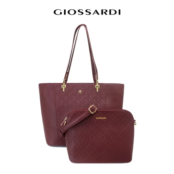 GIOSSARDI Heart Embossed 2-in-1 Tote Bag – GHB0111PN3BH4 Beg Tote 单肩包