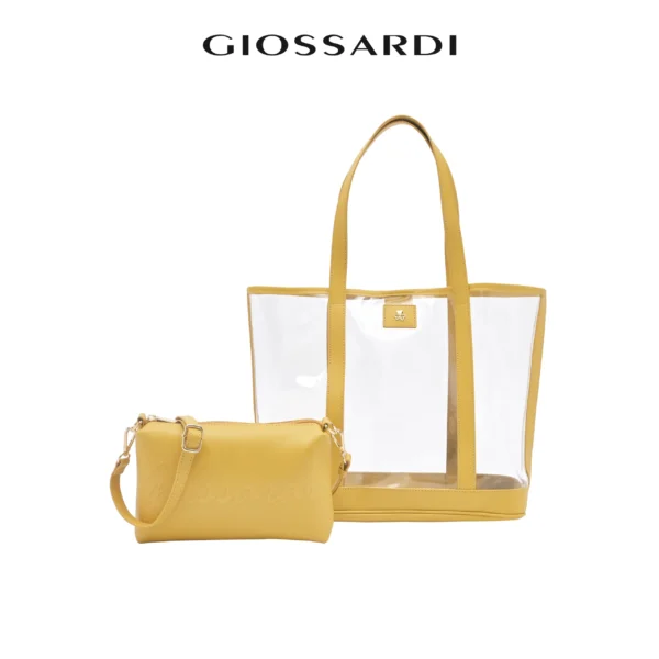 GIOSSARDI Sunkissed Collection Transparent 2-in-1 Tote Bag - GHB1112PN3MH5 Beg Tote 单肩包 by GIOSSARDI Malaysia – Spacious tote bags for work, travel, and weekends