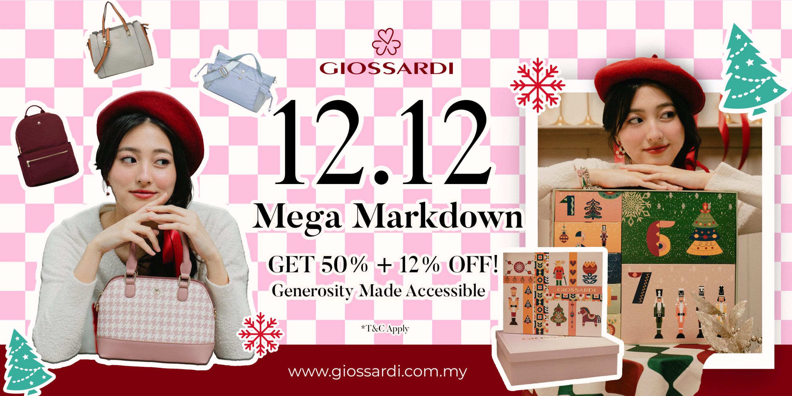 12.12 Mega Markdown | Get 50% + 12% OFF! | December handbag sale in Malaysia